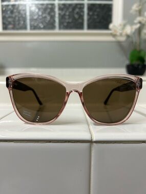 Valerie Spencer Pink Transparent Frame Sunglasses